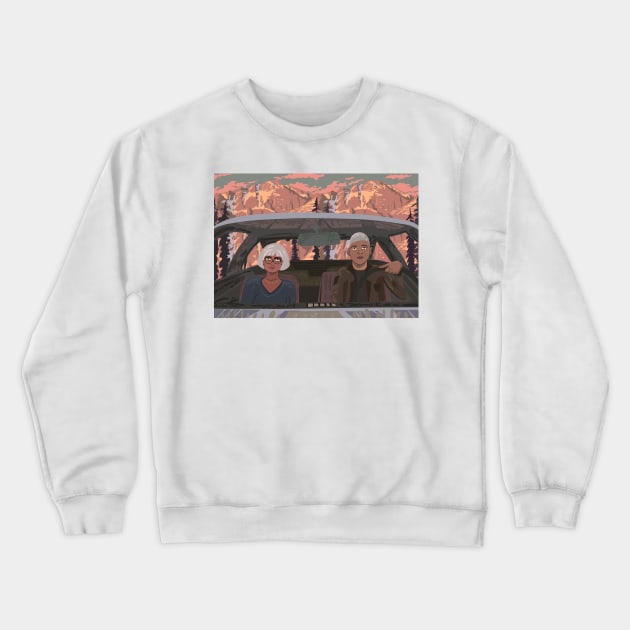 Road cuple Crewneck Sweatshirt by ugnelaza